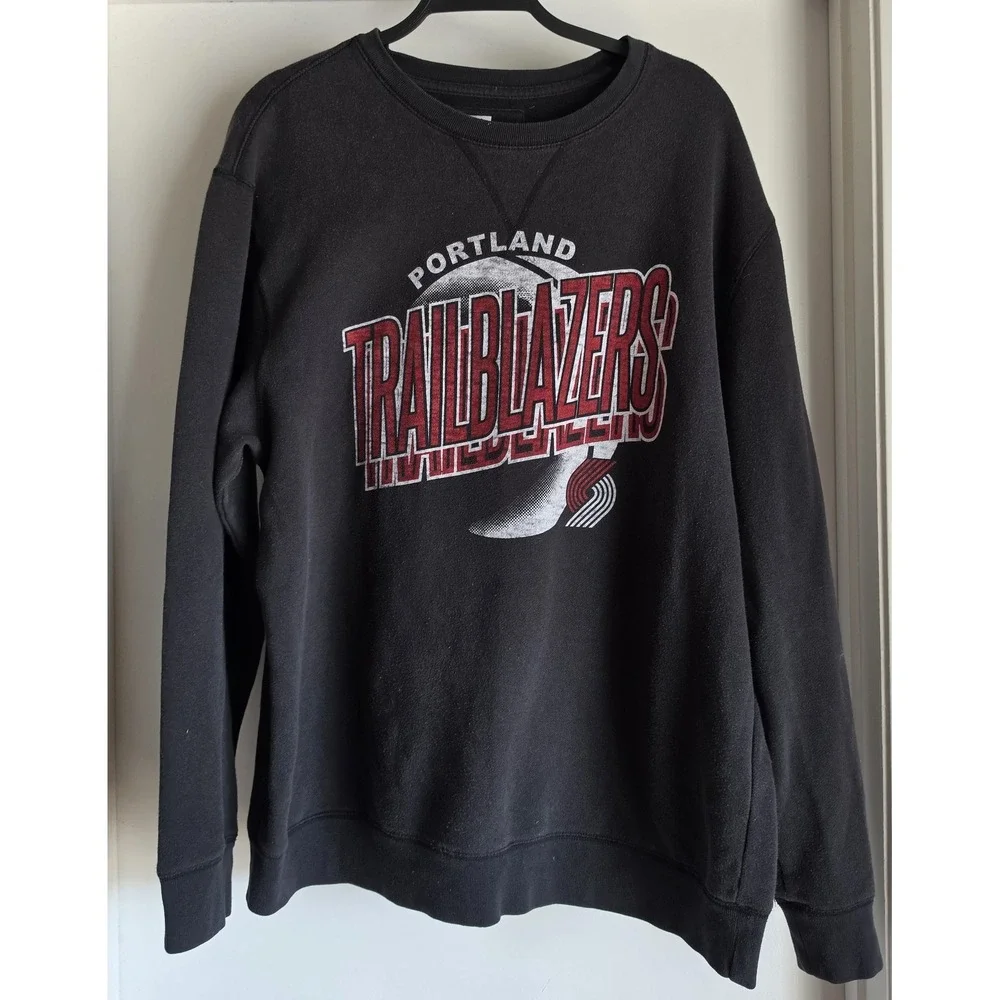 Junk Food Portland Trailblazers Black Sweatshirt XL Crew Neck Long Sleeve